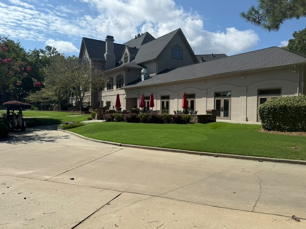 Rear clubhouse terrace overlooking the St. Marlo golf course