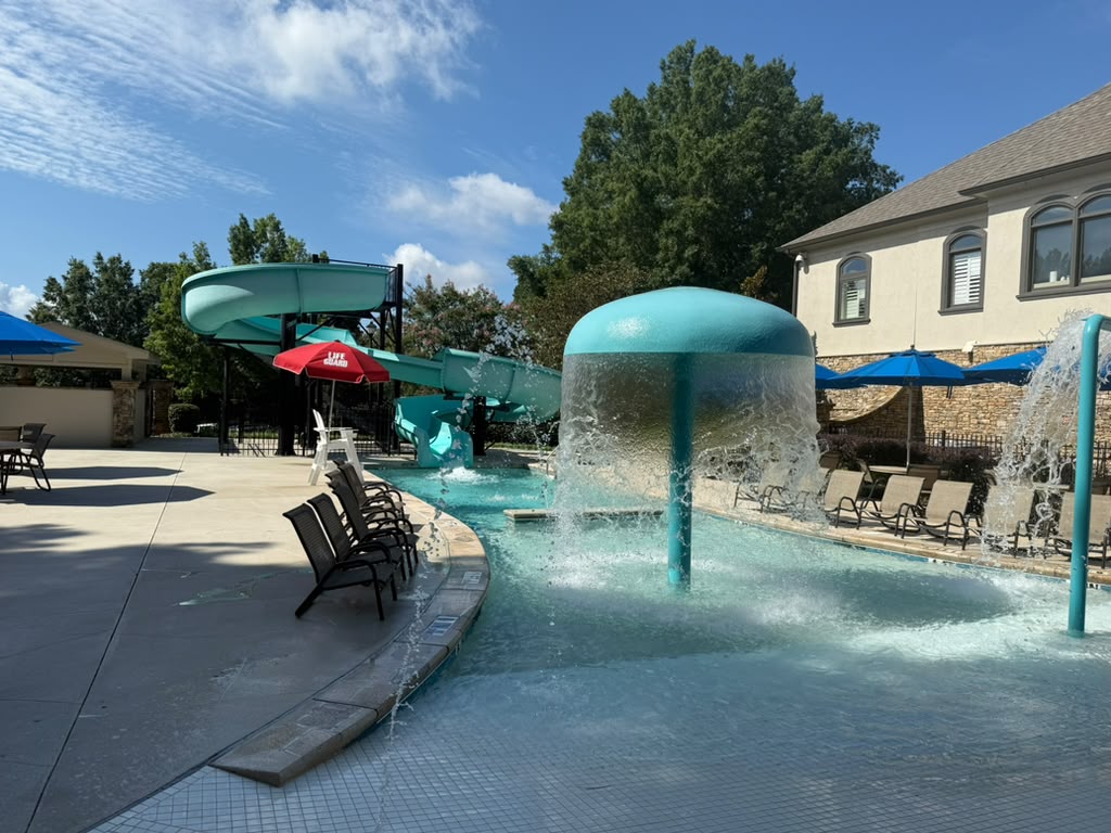 Children's splash pool and water features at the St. Marlo Cabana