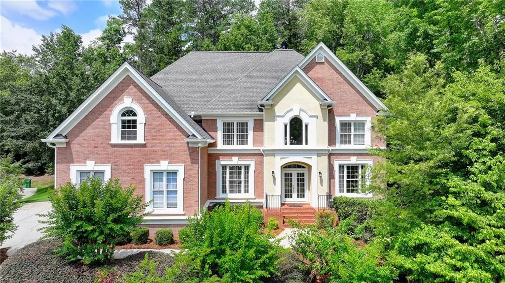 Aerial view of the front of the home
