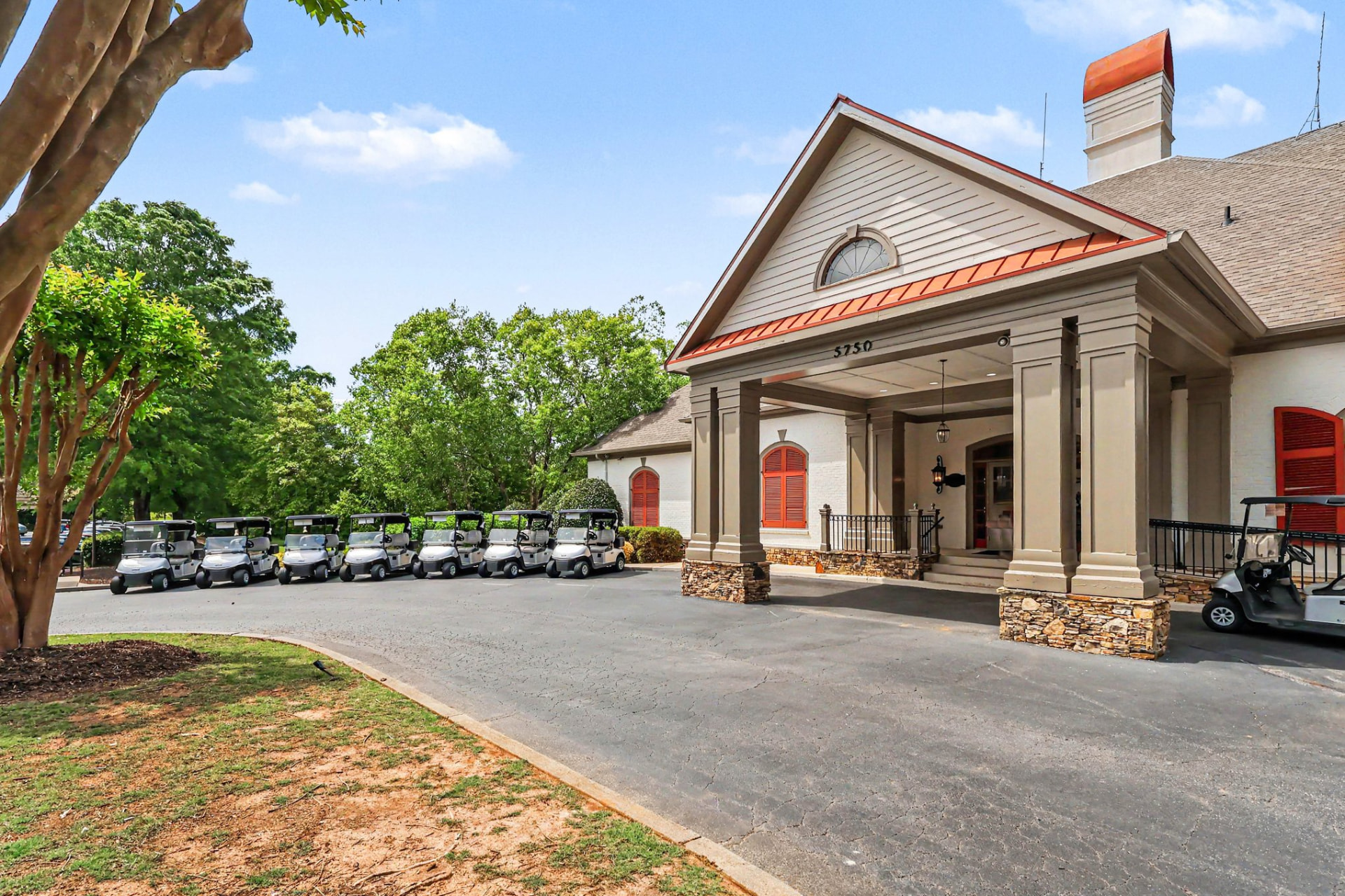 Golf clubhouse and cart staging area at Olde Atlanta Golf Club